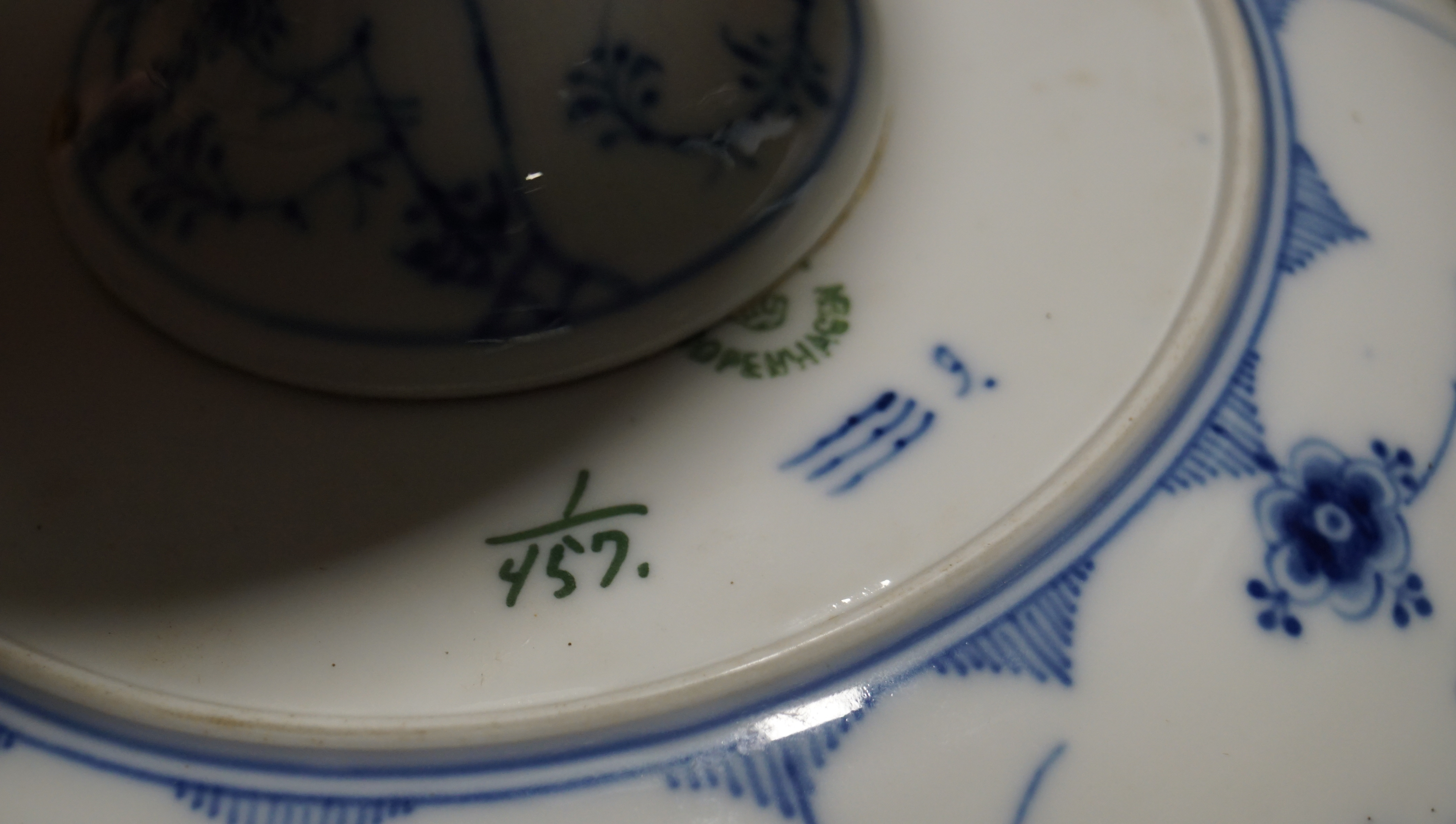 A Royal Copenhagen tazza, late 19th/early 20th century, printed green and blue marks, - Image 12 of 22