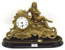 A contemporary gilt mantle clock,