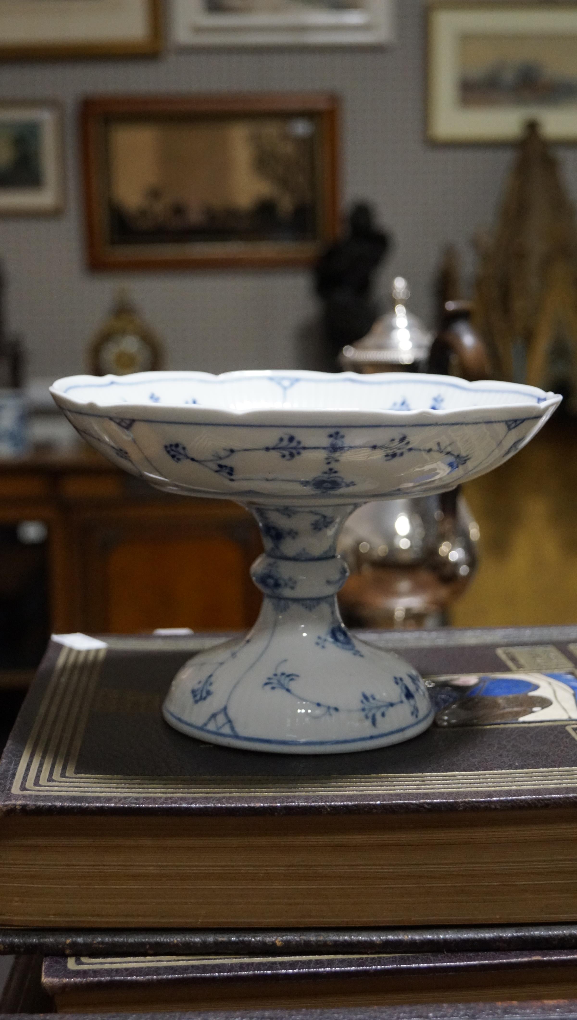 A Royal Copenhagen tazza, late 19th/early 20th century, printed green and blue marks, - Image 8 of 22