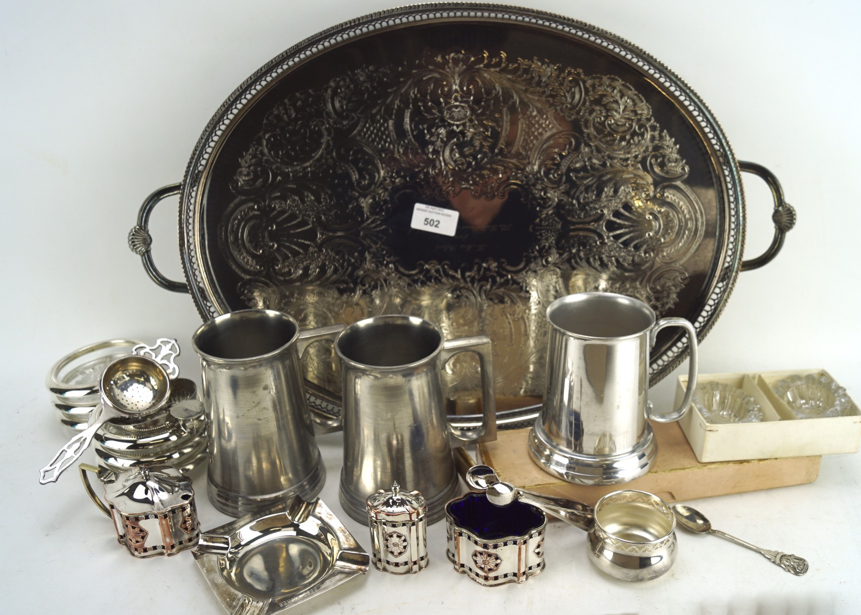 A selection of silver plated wares,