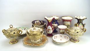 A collection of 19th century and later porcelain and ceramic wares,