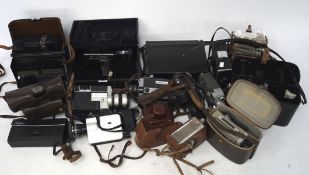 A large selection of cameras and video cameras,