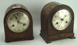 Two early/mid 20th century arched mantle clocks,