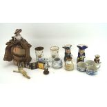 Collection of assorted ceramics and collectables including three small Toby jugs,