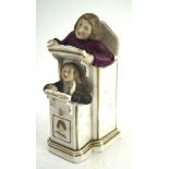 A late 19th century continental porcelain figure depicting John Wesley the preacher,