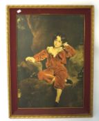 A large portrait print titled 'Master Lambton' by T Lawrence, mounted in gilt frame,