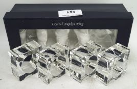 Set of four Oleg Cassini crystal napkin rings