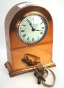 French copper mantel clock retailed by Russels Ltd, Manchester,