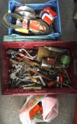 Two boxes of assorted tools and accessories,