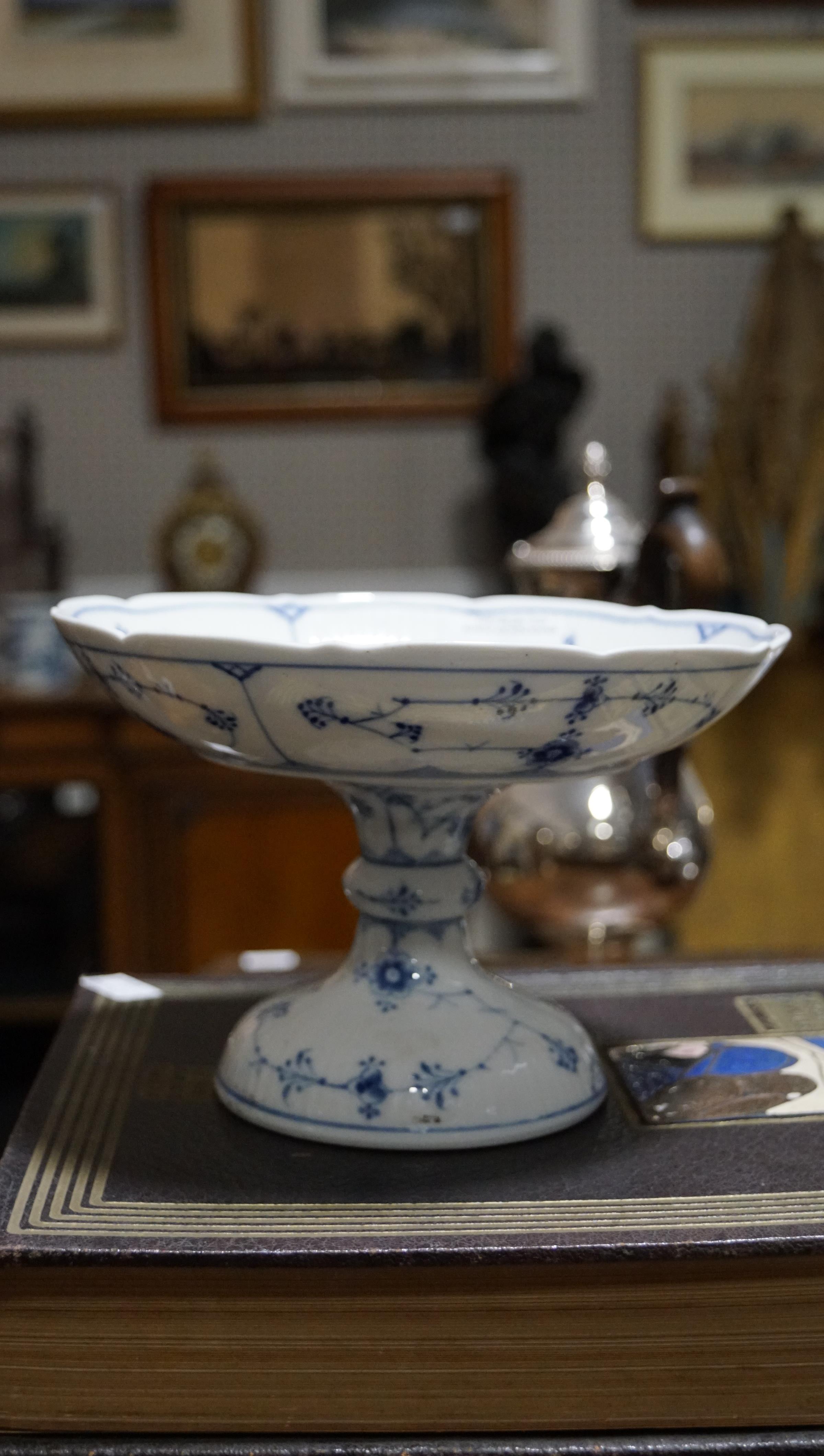 A Royal Copenhagen tazza, late 19th/early 20th century, printed green and blue marks, - Image 7 of 22