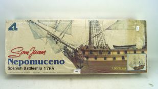 A model kit of the 18th century Spanish battleship Nepmomuceno, 1:90 scale,