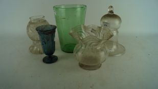 A collection of 19th century glass shades,