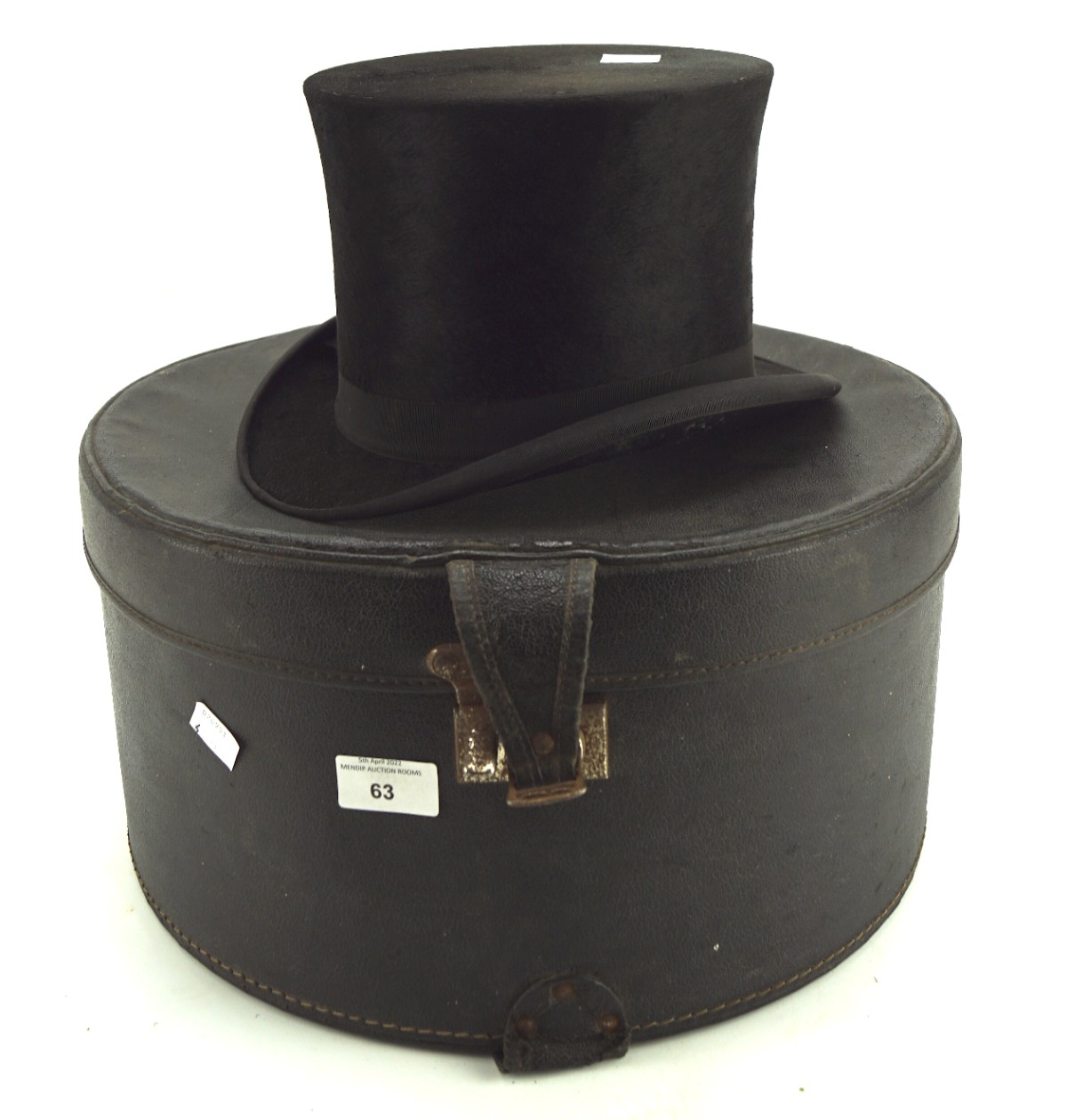 A Christy's of London black silk top hat, within a black carry case,