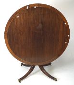A 20th century mahogany veneer tilt top breakfast table,