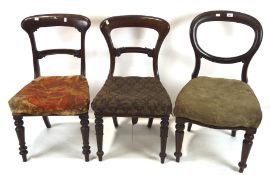A pair of Regency mahogany upholstered dining chairs,