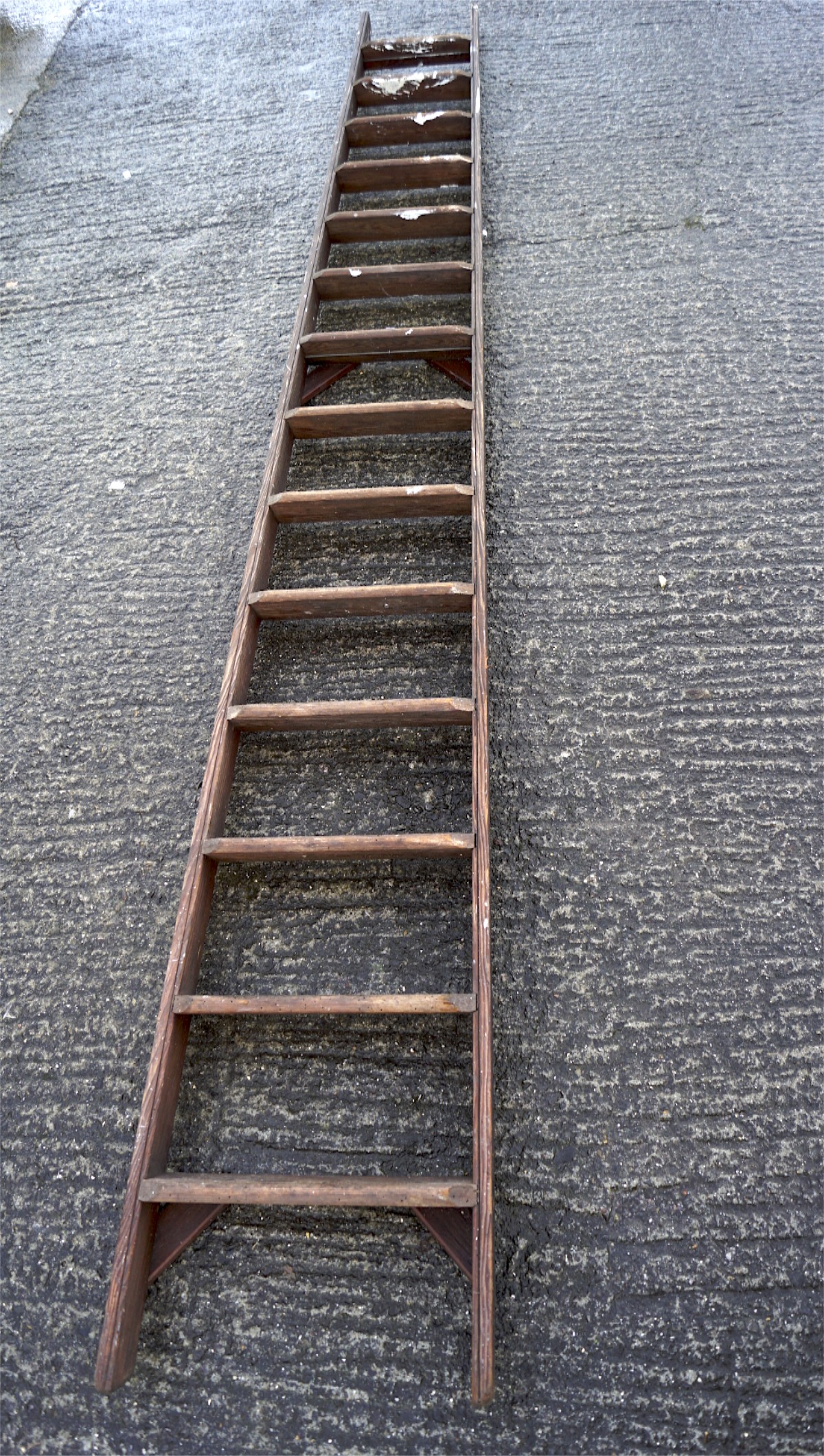 A large vintage wooden ladder, - Image 2 of 2