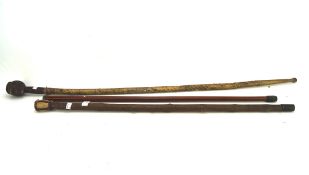 Three 20th century walking sticks.