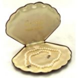 A vintage cultured pearl necklace, within a 'Rosita' box,