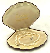 A vintage cultured pearl necklace, within a 'Rosita' box,