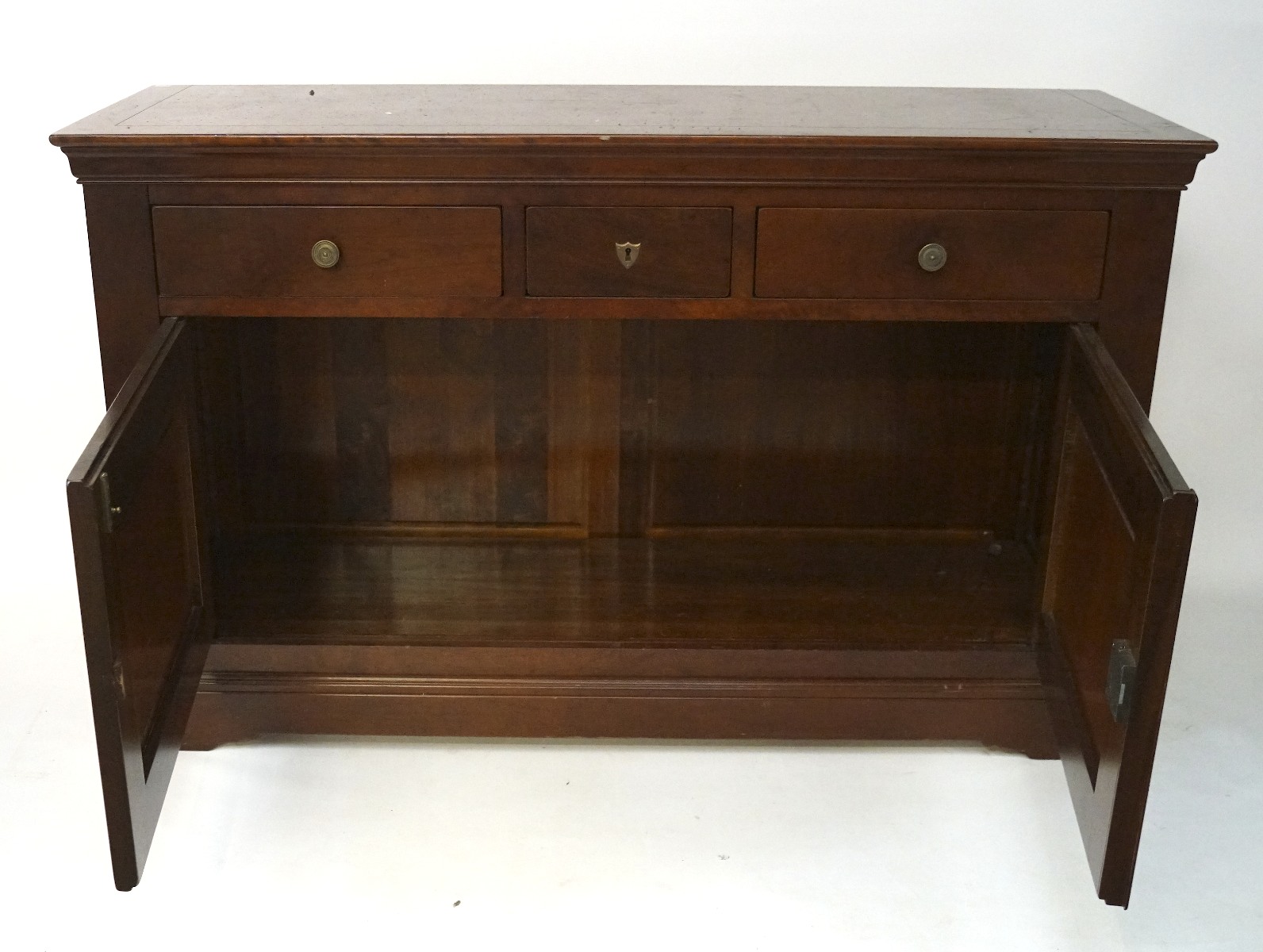 A contemporary stained wooden sideboard,