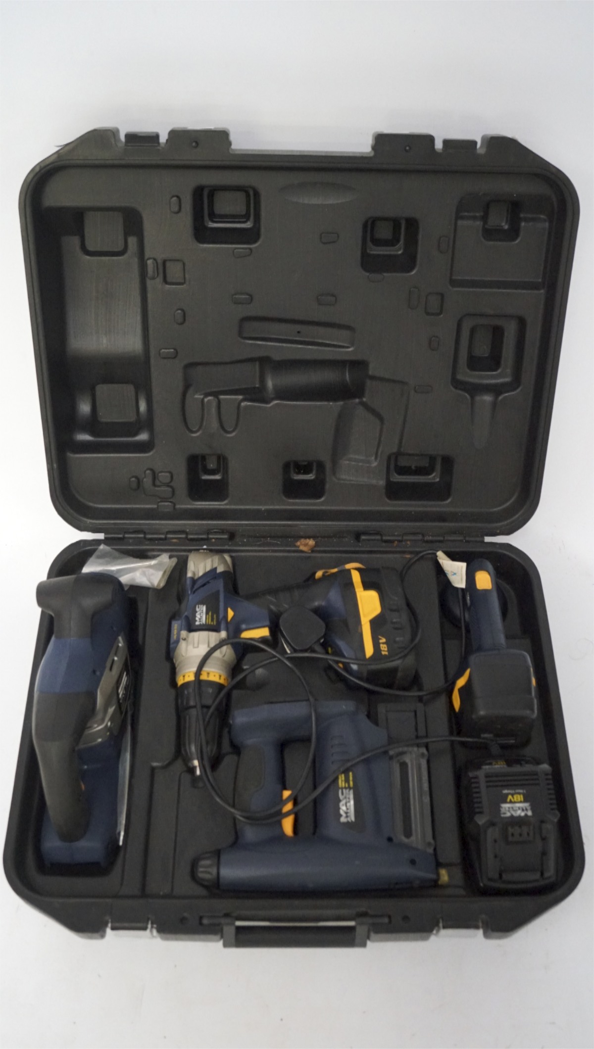 A Mac Allister electric tool set in fitted box,