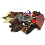 A collection of designer silk scarves,
