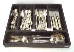 An eight-person setting canteen of cutlery,