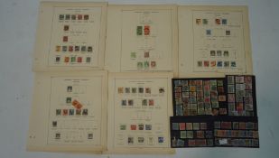 Several sheets of early Danish stamps on stock cards,