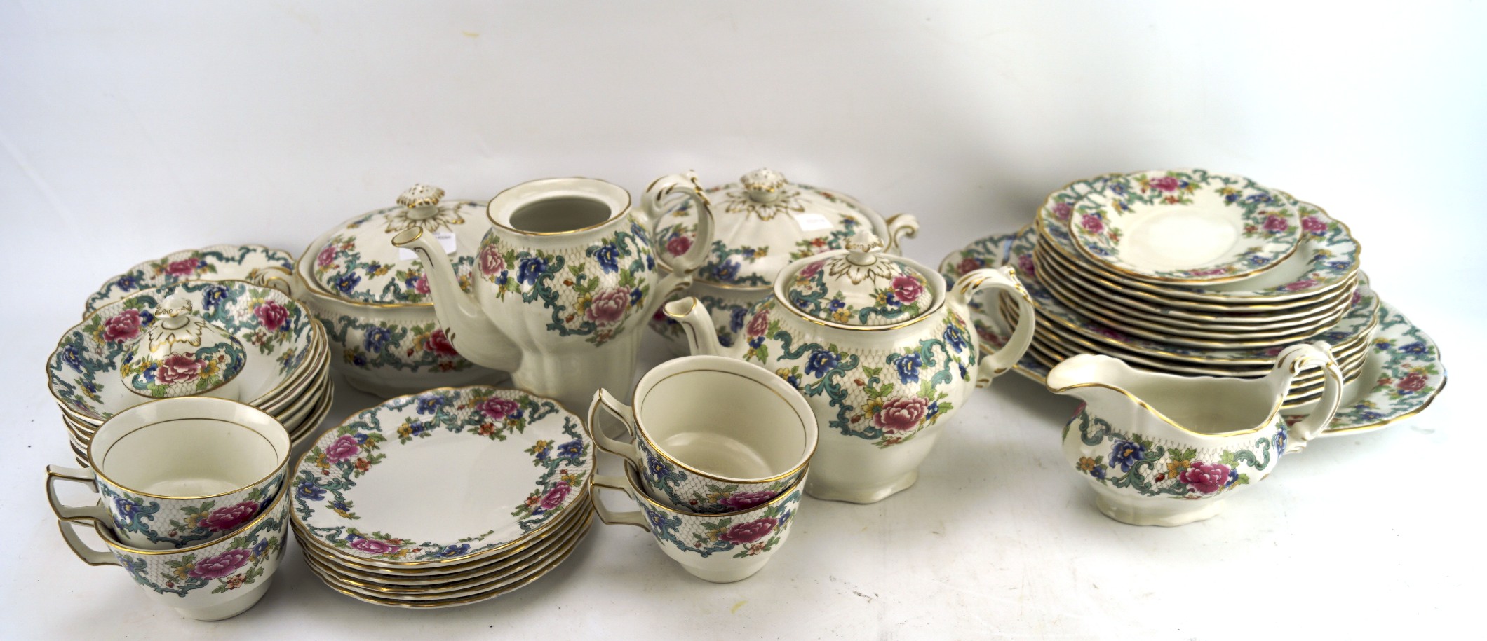 A comprehensive Booths Floradora pattern part tea and dinner service