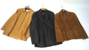 Three vintage jackets, comprising a black leather jacket by Ciro Citterio size L,