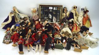 A collection of vintage dolls, some by Peggy Nisbet such as H/219 Catherine of Aragon,
