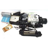Assorted cameras, including a Polaroid ix2020 video recorder, Nikon Coolpix 4600,