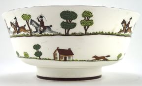 A Crown Staffordshire Hunting Scenes pattern bowl, printed with a continuous hunting scene,