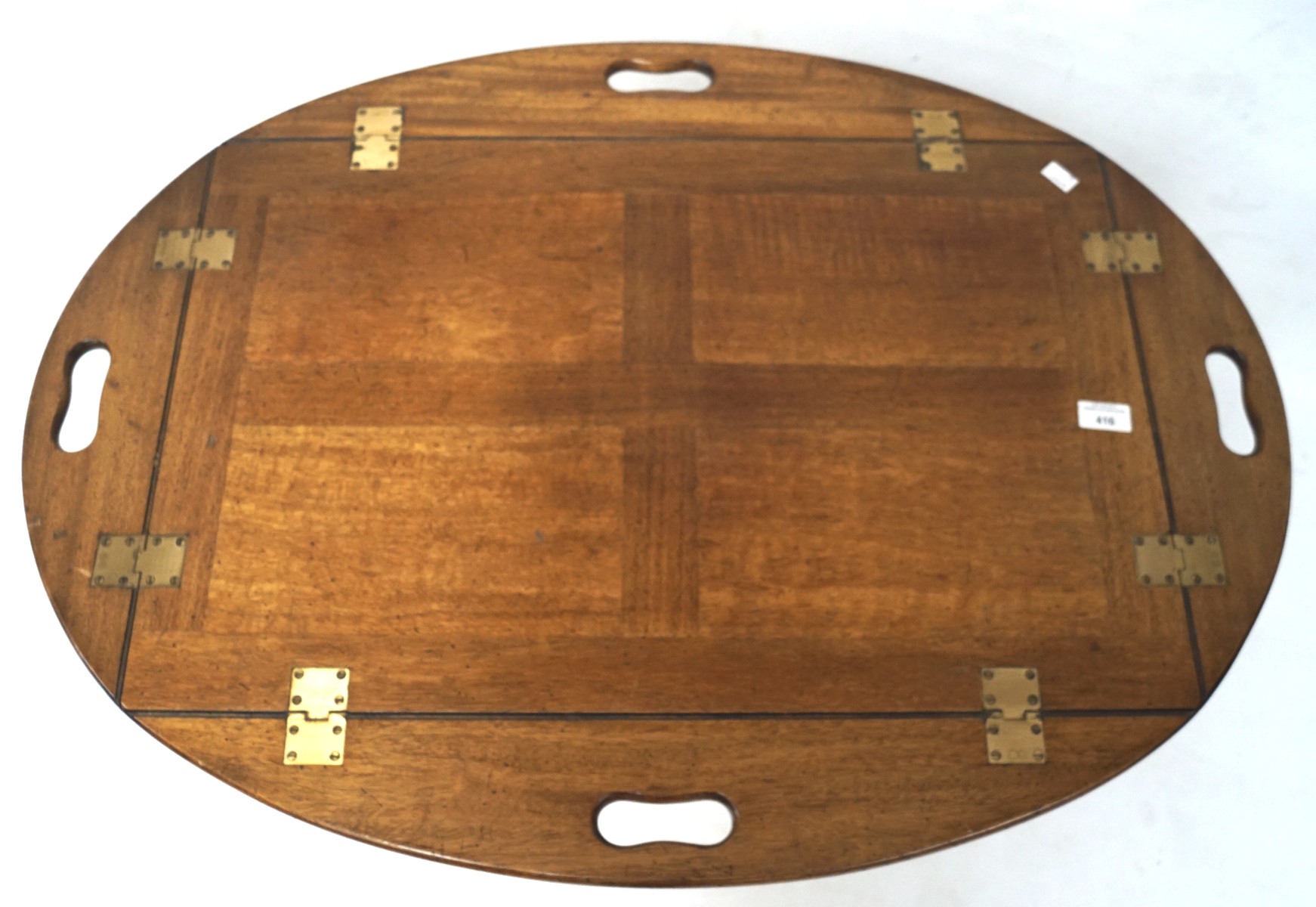 A 20th century Butler's tray on stand with four drop sides to form a coffee table, - Image 2 of 2