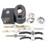 A collection of assorted wrist watches, including: a Citizens Eco Drive, Christian Lars,