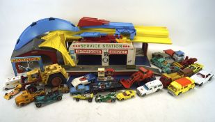 A mixed collection of diecast, including cars and commercial vehicles by Matchbox, Corgi,