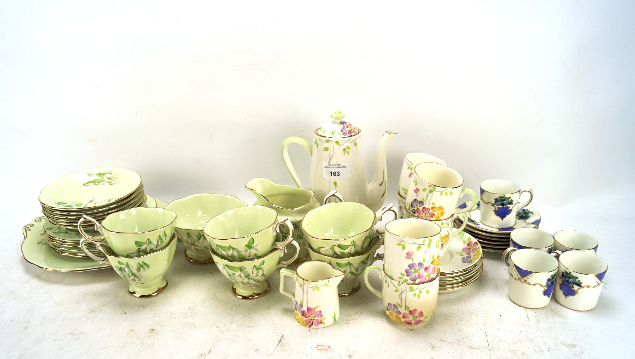 An assortment of part bone china tea services, including: Addersley's,