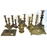 An group of assorted brass and other metalware, 19th century and later,
