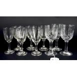 A collection of assorted liqueur drinking glasses,
