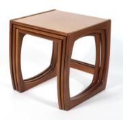 A Retro G-Plan nest of three teak side tables,