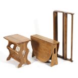 Three items of Ercol furniture, comprising a magazine rack side table, L55cm x D36cm H50cm,