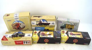 A collection of boxed Corgi Toys, including two BRS trucks,
