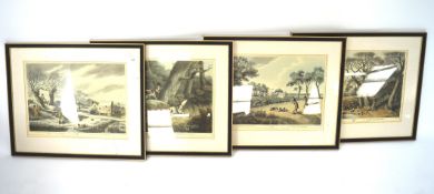 A set of four coloured hunting prints, 'Pheasant Shooting II', 'Snipe Shooting',