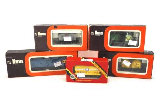 Five model train locomotives, four Lima and one Hornby,