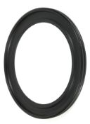 A contemporary Neptune bevelled edge wall mirror, of circular form, within a wooden frame, 99.