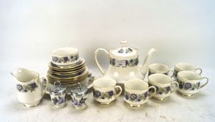 A Paragon part tea service, in the 'Cherwell' pattern, including teapot and cover, teacups,