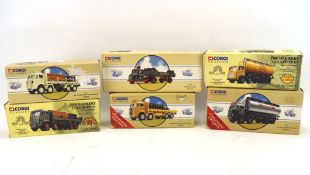 A collection of Corgi diecast vehicles from the 'Classics' and 'Road Transport' series,