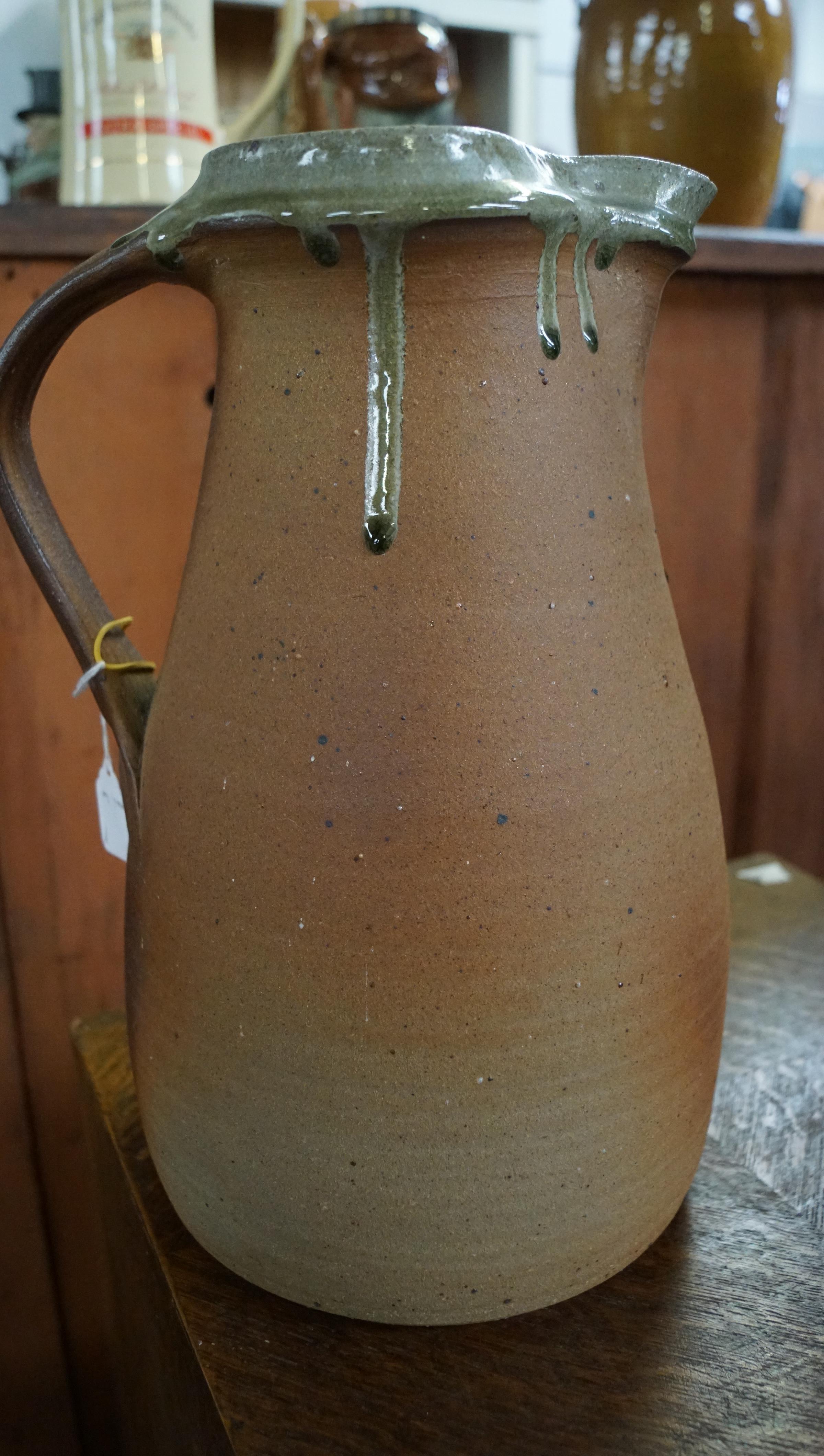 A large Studio Pottery pitcher, impressed B mark to base, - Image 4 of 11