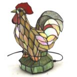 A Tiffany style table lamp in the form of a cockerel by the Kind Light Manufactory, electrified,