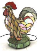 A Tiffany style table lamp in the form of a cockerel by the Kind Light Manufactory, electrified,